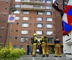 Rookontwikkeling op vijfde verdieping door keukenbrand