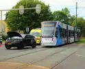 Schade na botsing tussen tram en auto