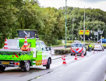 Fiets geplet bij kop-staart botsing