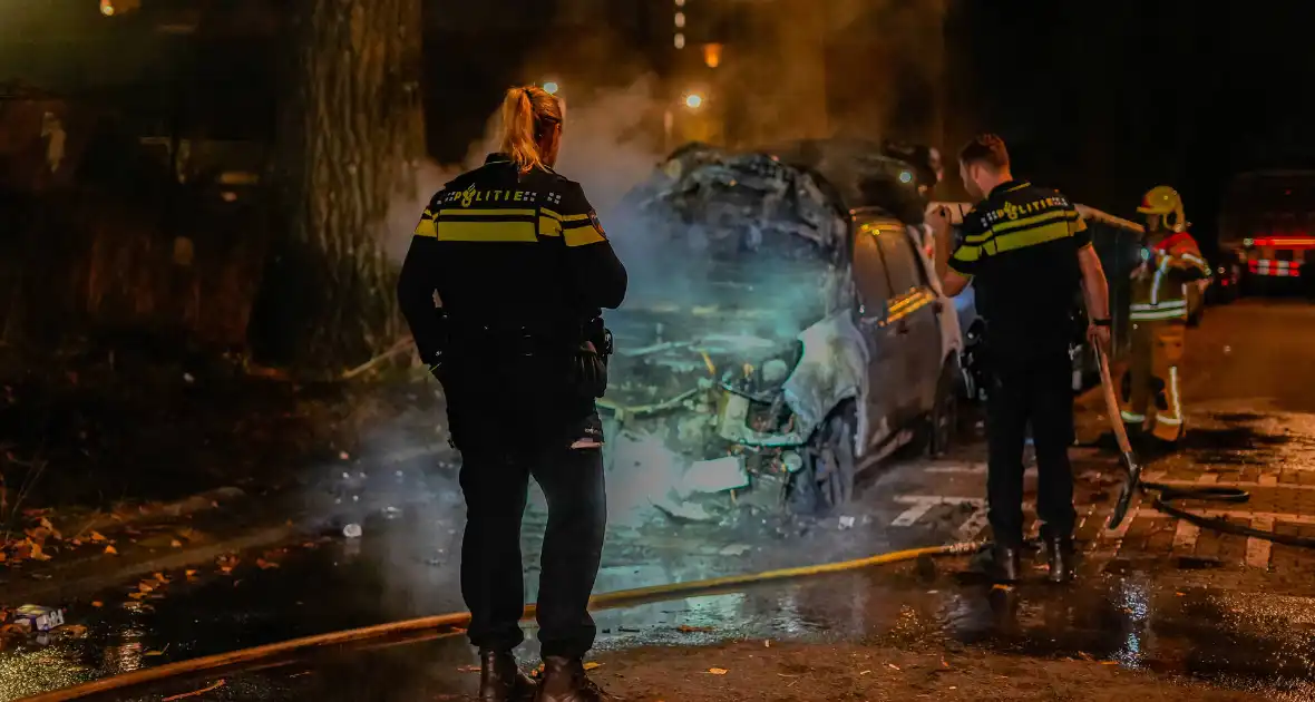 Geparkeerde auto brandt volledig af - Foto 1