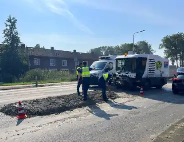 Verloren lading grind zorgt voor verkeersoverlast