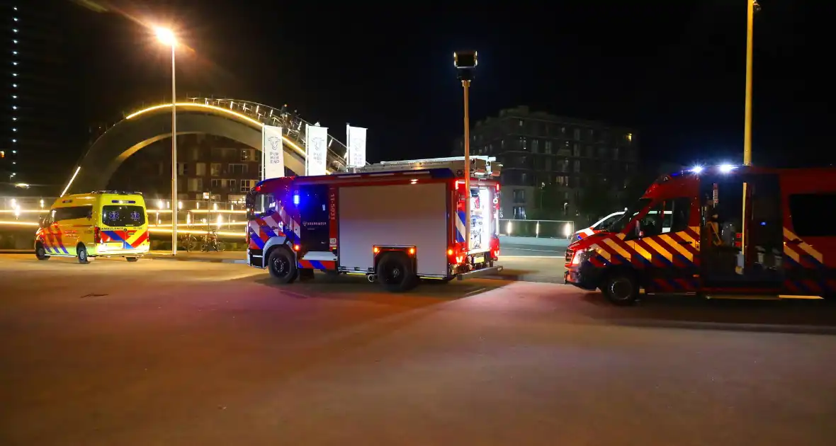 Persoon klimt op palen onder brug en word gebeten door politiehond - Foto 5