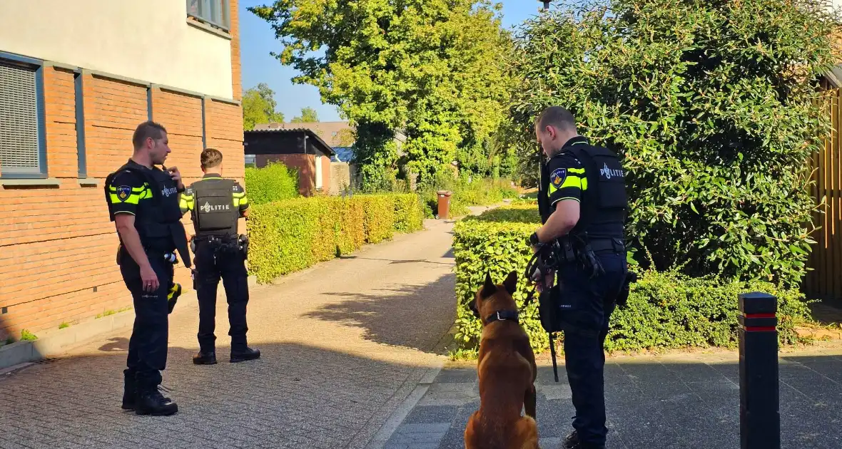 Arrestatieteam houdt persoon aan achter pand - Foto 5