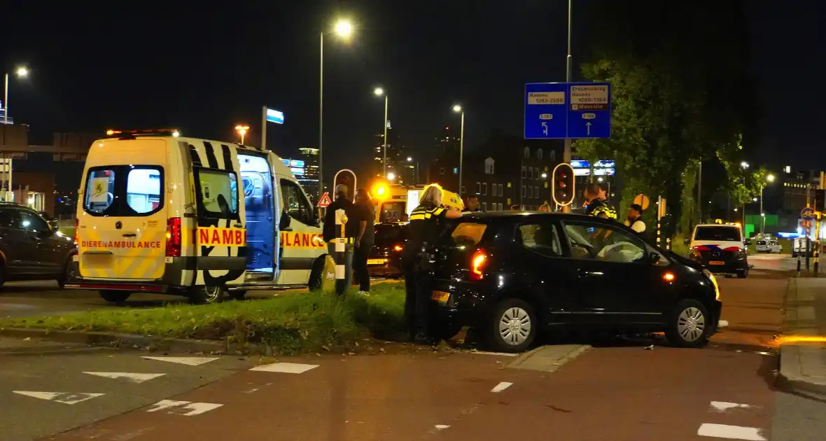 Bestuurder klapt op auto en ramt daarna verkeerslicht