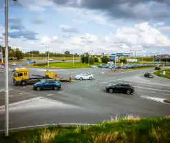 Verkeersdrukte na botsing op kruising