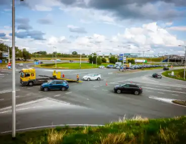 Verkeersdrukte na botsing op kruising