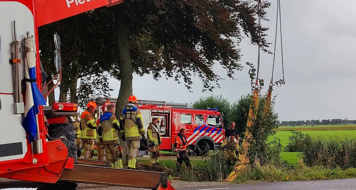 Brandweer haalt met man en macht koppig paard uit sloot - Foto 4