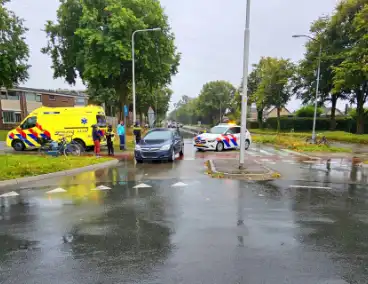 Opnieuw fietser geschept bij rotonde