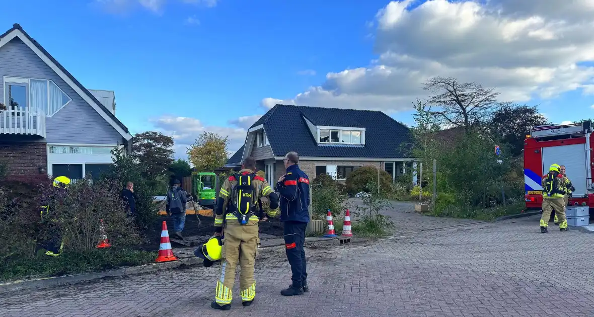 Gasleiding geraakt tijdens tuinwerkzaamheden