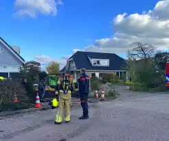 Gasleiding geraakt tijdens tuinwerkzaamheden