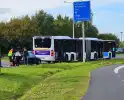 Lijnbus en personenauto met elkaar in botsing