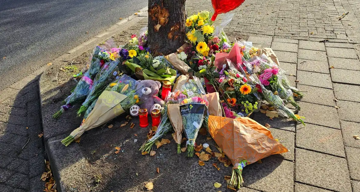 Herdenking en veel bloemen op plek overleden 18-jarige jongen - Foto 3