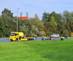 Motorrijder onderuit op afrit