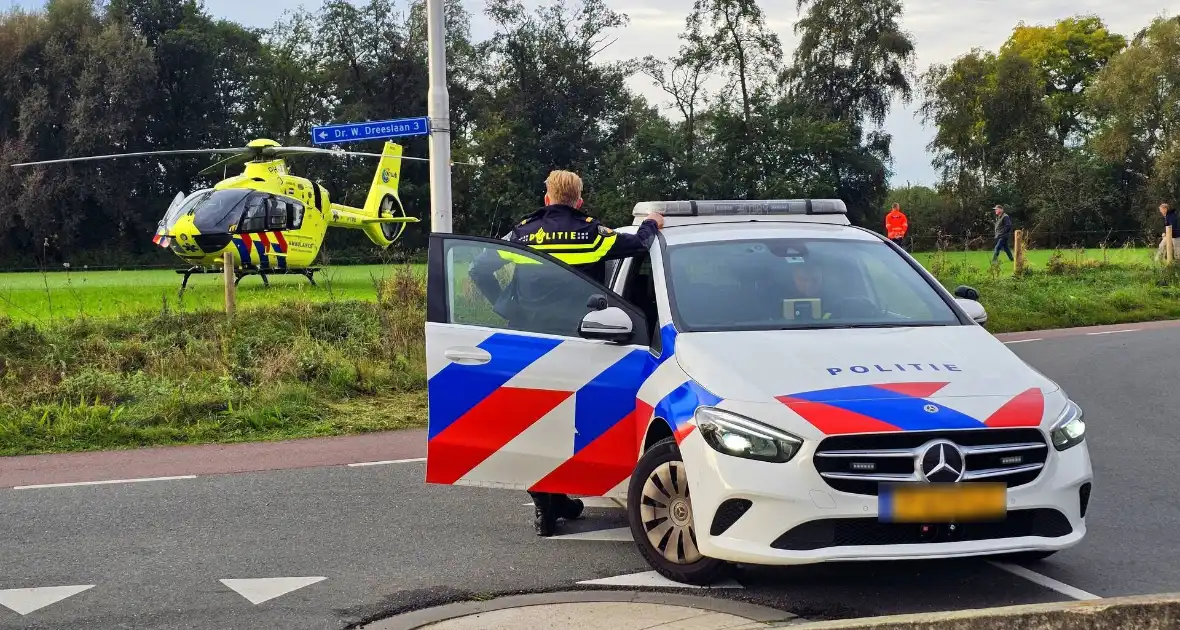 Medische hulp met traumahelikopter en brandweer