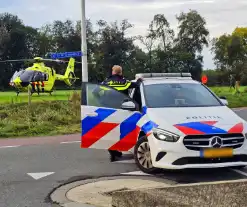 Medische hulp met traumahelikopter en brandweer