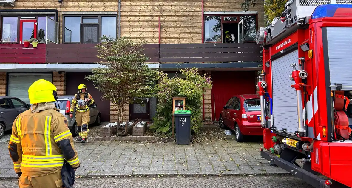 Brand in keuken door pan met olie