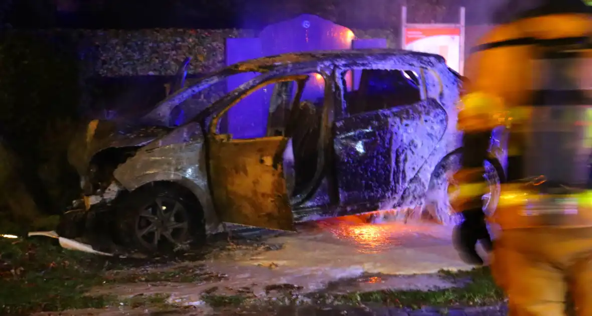 Auto uitgebrand na crash tegen boom - Foto 2