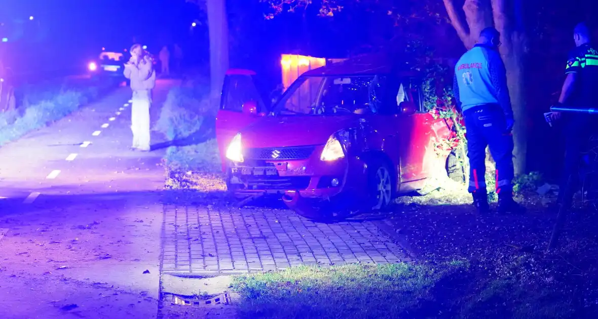 Auto raakt van de weg, botst tegen boom en eindigt in voortuin - Foto 4