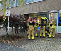 Brandweer verricht metingen in examencentrum