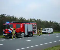 Flinke vertraging na botsing tussen bestelbussen