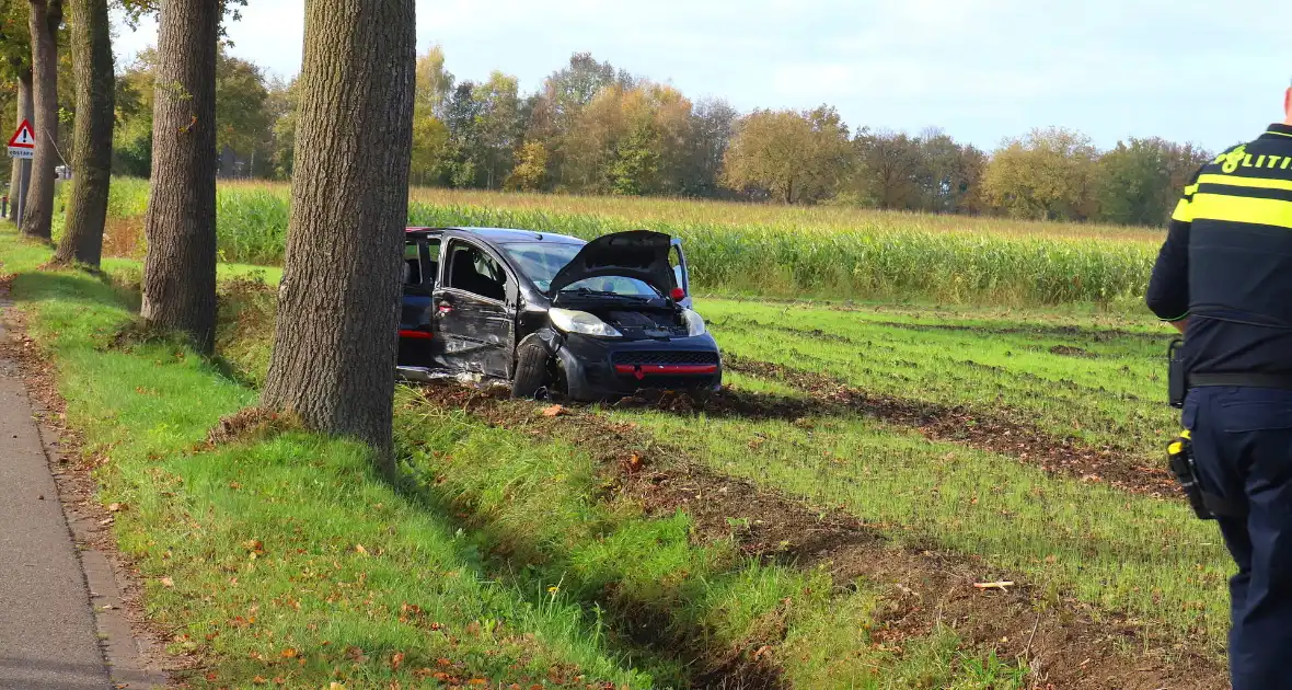 Automobilist klapt op boom en belandt in weiland - Foto 1