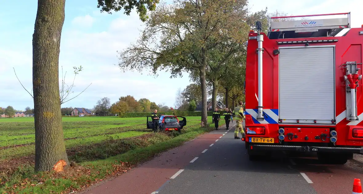 Automobilist klapt op boom en belandt in weiland - Foto 2