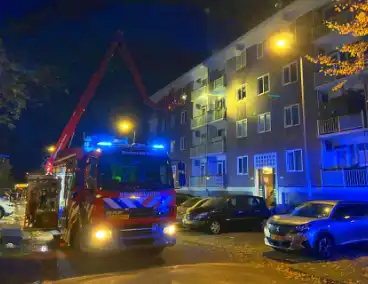 Veel rookontwikkeling bij brand in flatwoning