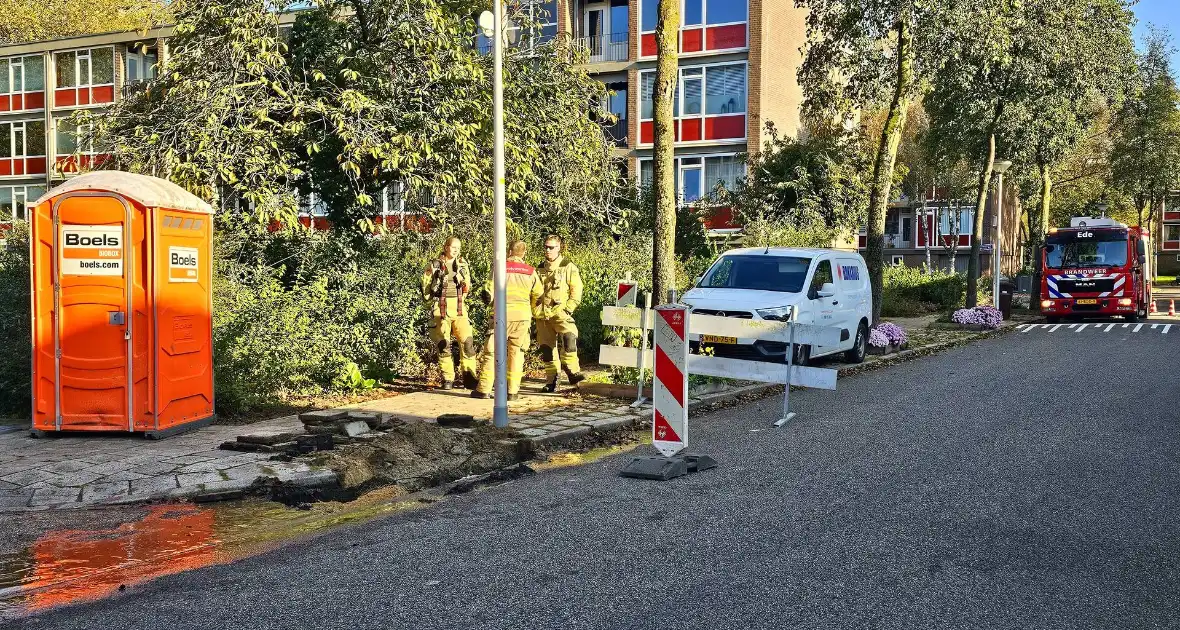 Gasleiding geraakt tijdens zaagwerkzaamheden in wegdek