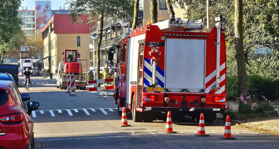 Gasleiding geraakt tijdens zaagwerkzaamheden in wegdek - Foto 1