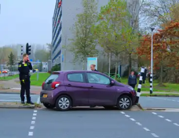 Automobilist klapt op paal