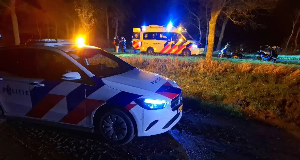 Modderige weg leidt tot ongeval voor scooterrijder