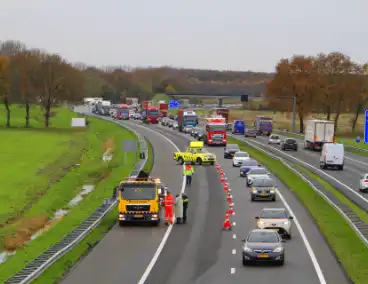 Rijstrook afgesloten door ongeval