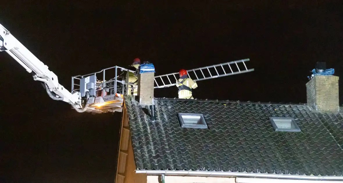 Ladder vormt gevaar tijdens storm Conall