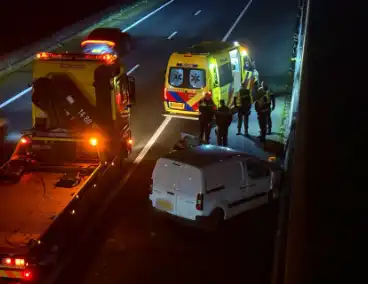 Persoon gewond bij eenzijdig ongeval op snelweg