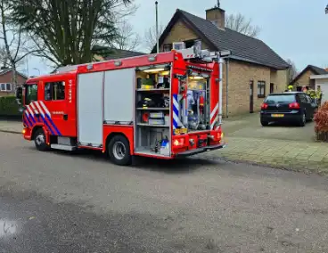 Sauna in kelder van woning vat vlam