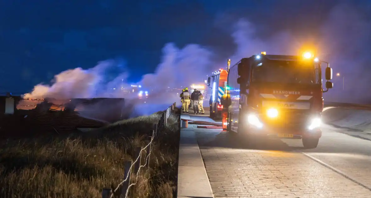 Brandweer blust uitslaande brand in strandtent - Foto 8