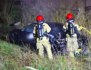 Porsche Taycan vermoedelijk in brand gestoken