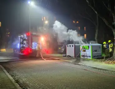 Opnieuw brand in kledingcontainer, politie start onderzoek