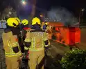 Containerbrand door vuurwerk