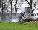 Brand in een vuilniswagen van reinigingsdienst