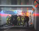 Auto valt van viaduct af en belandt op fietspad