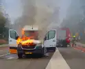 Personenbus volledig in brand