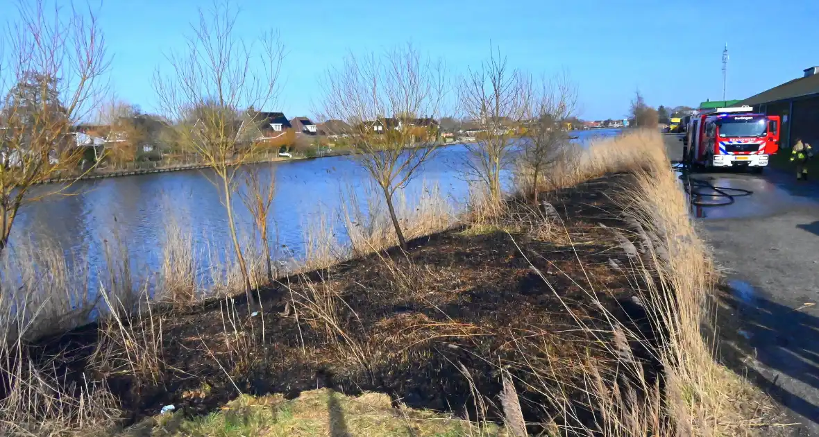 Flinke oppervlakte riet verbrand