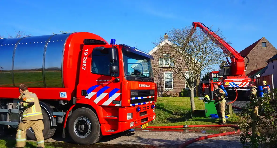 Brandweer blust brand achter zonnepanelen - Foto 1