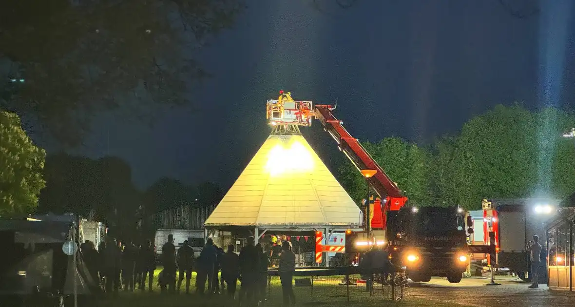Constructie op camping vat vlam
