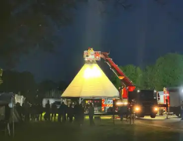 Constructie op camping vat vlam