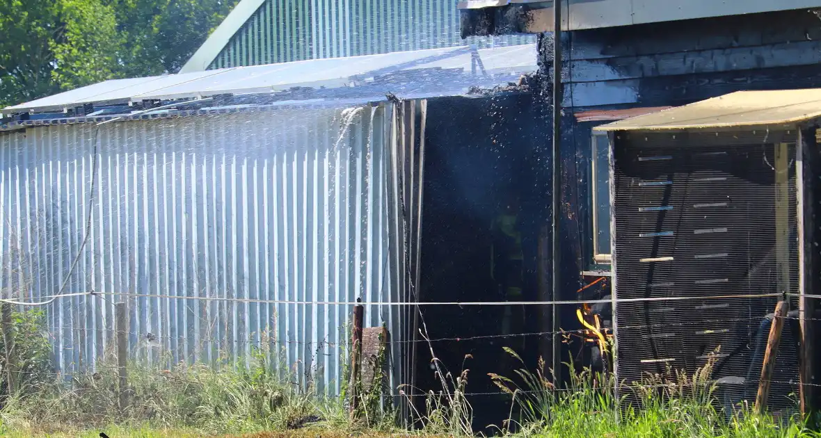 Brand in bosschage slaat over op gebouw - Foto 4