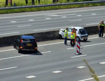 Ongeval op snelweg met twee voertuigen