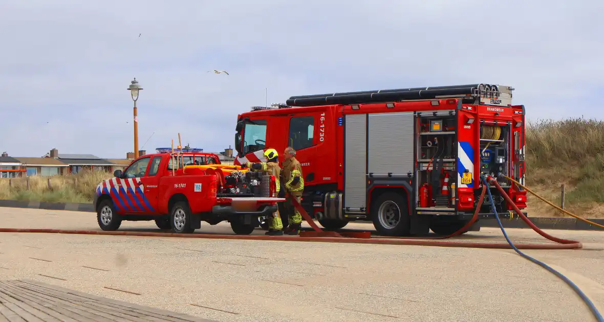 Brandweer besproeit duinen ter voorbereiding op demonstratie