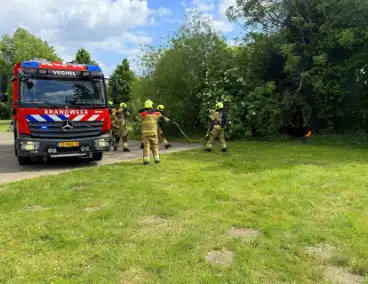 Scooter in brand gestoken
